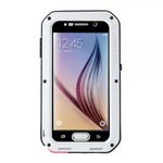 Samsung Galaxy S6 LOVE MEI Ultrarobustes Metall, Silikon und gehärtetes Glas Case - weiss