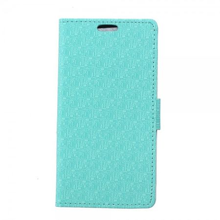 Sony Xperia Z4 Leder Case mit Labyrinth Muster und Standfunktion - cyan