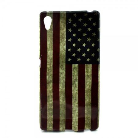 Sony Xperia Z4 Elastisches Plastik Case mit USA Flagge retro-style