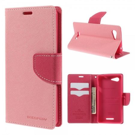 Goospery - Sony Xperia E3/E3 Dual Hülle - Handy Bookcover - Fancy Diary Series - rosa/pink