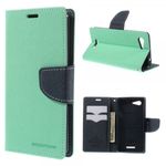 Goospery - Sony Xperia E3/E3 Dual Hülle - Handy Bookcover - Fancy Diary Series - mint/navy