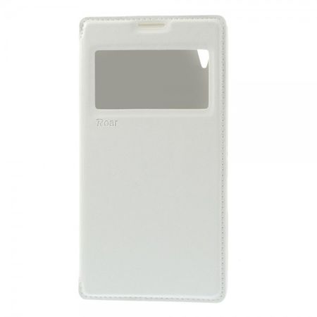 Sony Xperia T3 Roar Korea Nobles Leder Flip Case mit kleinem Fenster - weiss