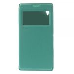 Sony Xperia T3 Roar Korea Nobles Leder Flip Case mit kleinem Fenster - hellblau