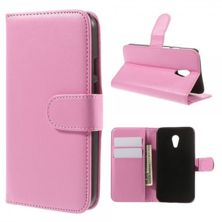 Motorola Moto G (2 Gen) Klassisches, magnetisches Leder Case - pink