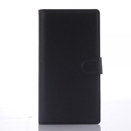 Wiko Ridge Fab 4G Trendiges Leder Case mit Kreditkartenslots - schwarz