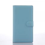 Wiko Ridge Fab 4G Trendiges Leder Case mit Kreditkartenslots - blau