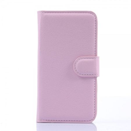 Wiko Sunset Leder Case mit Litchitextur und Standfunktion - pink