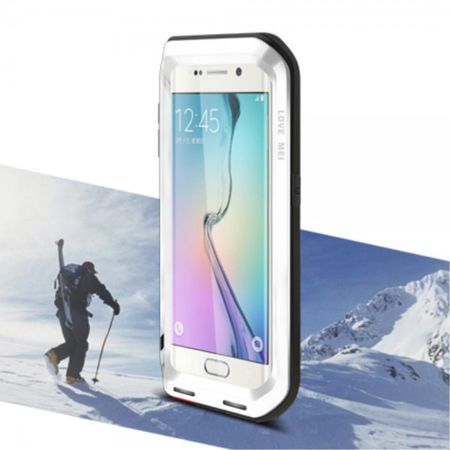 Galaxy S6 Edge LOVE MEI Ultrarobustes Metall und Silikon Case (ohne Gorilla Glas) - weiss