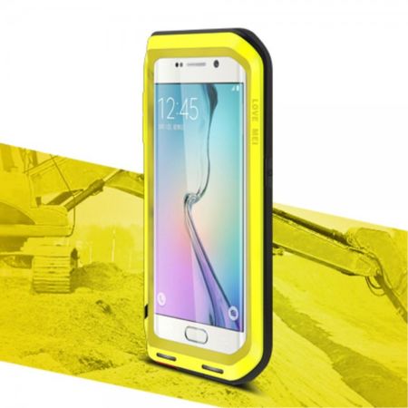 Galaxy S6 Edge LOVE MEI Ultrarobustes Metall und Silikon Case (ohne Gorilla Glas) - gelb