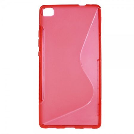 Huawei P8 Elastisches Plastik Case S-Curve - rot