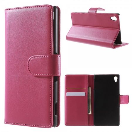 Sony Xperia Z4/Z3+/Z3+ Dual Leder Flip Case mit Standfunktion - rosa