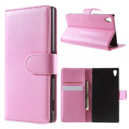 Sony Xperia Z4/Z3+/Z3+ Dual Leder Flip Case mit Standfunktion - pink