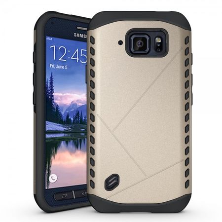 Samsung Galaxy S6 Active Robustes Plastik und Silikon Case - gold