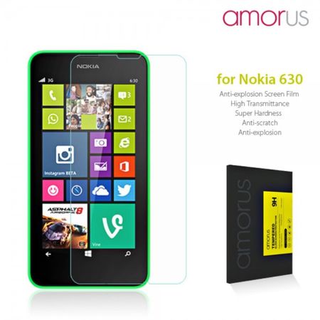 Nokia Lumia 630/630 Dual/635 Schutzfolie aus gehärtetem Glas von Amorus