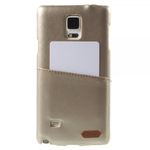 Samsung Galaxy Note 4 Roar Korea Hart Plastik Case mit Lederüberzug und Kreditkartenslot - champagnerfarben