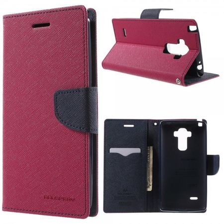 Goospery - LG G4 Stylus Hülle - Handy Bookcover - Fancy Diary Series - pink/navy