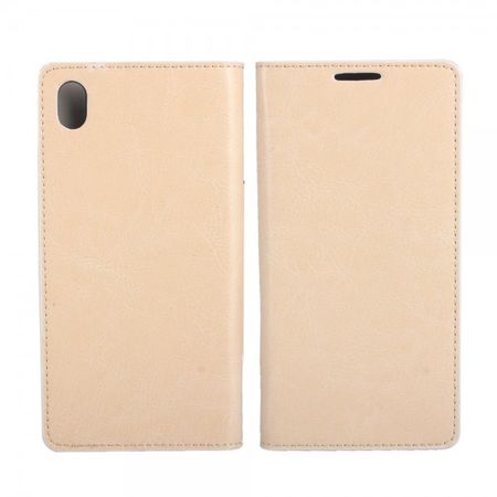 Sony Xperia Z4/Z3+/Z3+ Dual Crazy Horse Echtleder Case mit Kreditkartenslots - beige