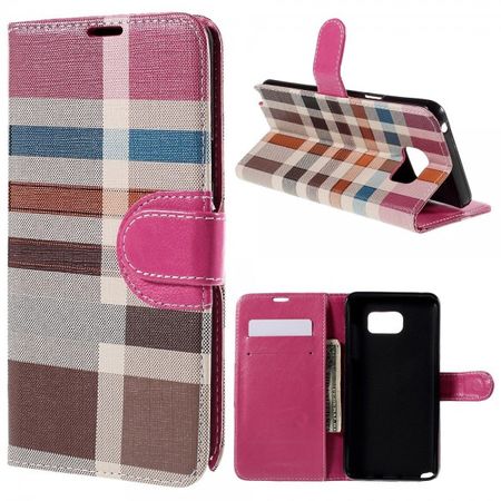 Samsung Galaxy Note 5 Kariertes Leder Flip Case - rosa