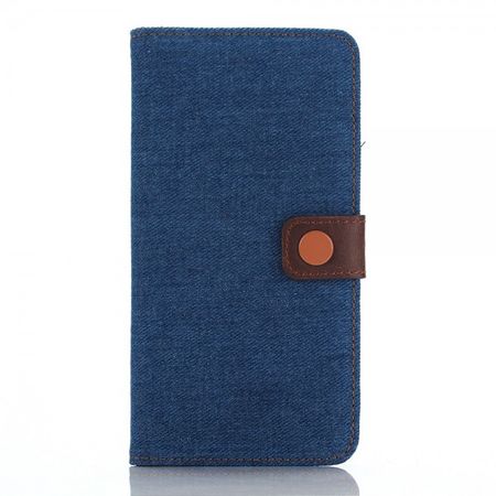 Samsung Galaxy Note 5 Leder Case im Jeans Look mit Standfunktion - blau