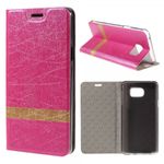Samsung Galaxy Note 5 Texturiertes Leder Case mit Linienmuster - rosa