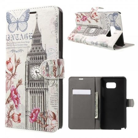 Samsung Galaxy Note 5 Leder Case mit Big Ben retro-style