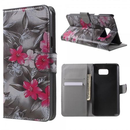 Samsung Galaxy Note 5 Leder Case mit eleganten Blumen