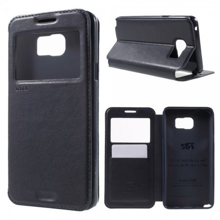 Samsung Galaxy Note 5 Roar Korea Leder Case mit kleinem Fenster - dunkelblau