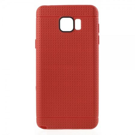 Samsung Galaxy Note 5 Elastisches Plastik Case mit Maschenmuster - rot