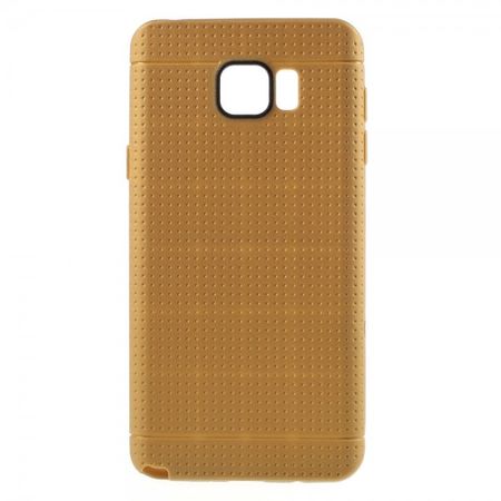 Samsung Galaxy Note 5 Elastisches Plastik Case mit Maschenmuster - gold