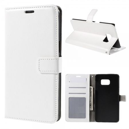 Galaxy S6 Edge Plus Leicht glänzendes Crazy Horse Leder Case - weiss