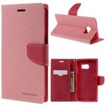 Goospery - Galaxy S6 Edge Plus Hülle - Handy Bookcover - Fancy Diary Series - rosa/pink