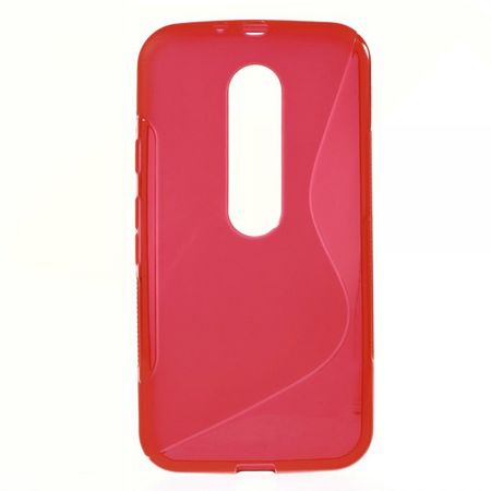 Motorola Moto G (3 Gen) Elastisches Plastik Case S-Shape - rot