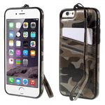 iPhone 6 Plus/6S Plus Elastisches Plastik Case mit lederartigem Überzug und Tarnmuster - braun