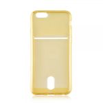 iPhone 6 Plus/6S Plus Ultradünnes, elastisches Plastik Case mit Kreditkartenschlitz - gold