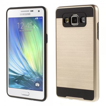 Samsung Galaxy A5 Gebürstetes Hart Plastik Case mit elastischem Rahmen - champagnerfarben