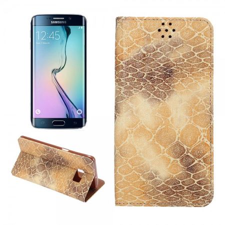 Galaxy S6 Edge Plus Magnetisches Leder Case mit kiesartiger Oberfläche und Standfunktion - kaffeefarben
