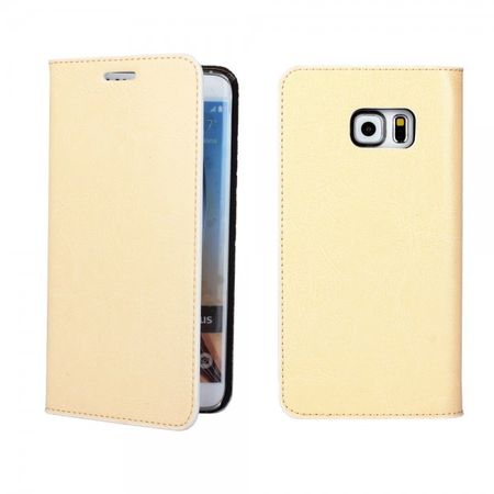 Galaxy S6 Edge Plus Elegantes Crazy Horse Echtleder Case - beige