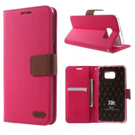 Galaxy S6 Edge Plus Roar Korea Trendiges Leder Case mit Standfunktion - rosa