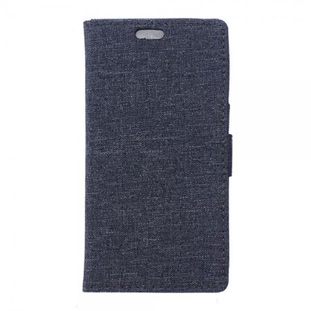 Motorola Moto G (3 Gen) Leder Case mit leinenartiger Oberfläche - dunkelblau