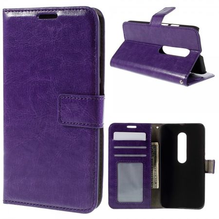 Motorola Moto G (3 Gen) Praktisches Leder Case mit Kreditkartenslots - purpur