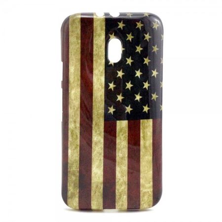 Motorola Moto G (3 Gen) Elastisches Plastik Case mit USA Flagge