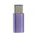 Metallener Micro USB 2.0 Female zu USB 3.1 Type-C Male Konverter - purpur