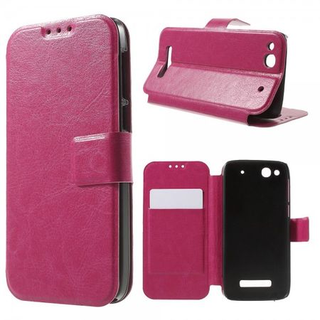 Alcatel One Touch Idol Alpha Crazy Horse Leder Case - rosa