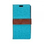 Sony Xperia E4g/E4g Dual Zweifarbiges Crazy Horse Leder Case mit Kreditkartenslots - blau