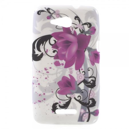 Sony Xperia E4g/E4g Dual Leicht glänzendes, elastisches Plastik Case mit Lotus Blumen