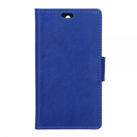 ZTE Blade S6 Crazy Horse Leder Case mit Standfunktion - blau