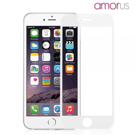 iPhone 6 Plus/6S Plus Schutzfolie aus gehärtetem Glas für die komplette Vorderseite von Amorus - weiss