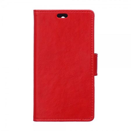 Motorola Moto X Style Klassisches Crazy Horse Leder Case mit Standfunktion - rot