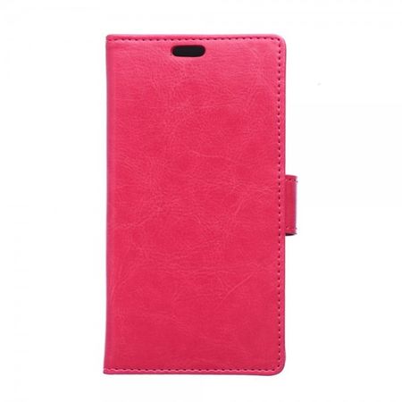 Wiko Highway Star 4G Schickes Crazy Horse Leder Case mit Standfunktion - rosa