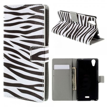 Wiko Rainbow Up Leder Case mit Zebrastreifen